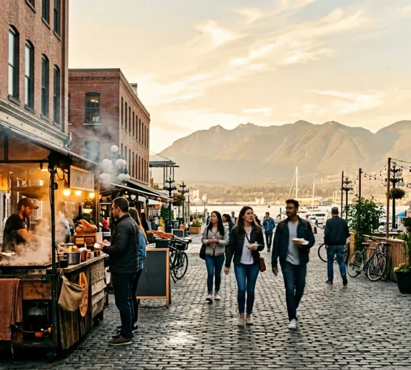 Vibrant Vancouver street food scene with diverse culinary culture