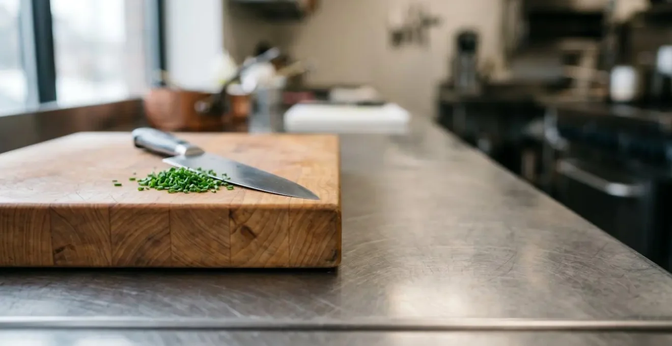 Professional restaurant kitchen with separate gluten-free preparation area showing dedicated cooking equipment and organized workflow