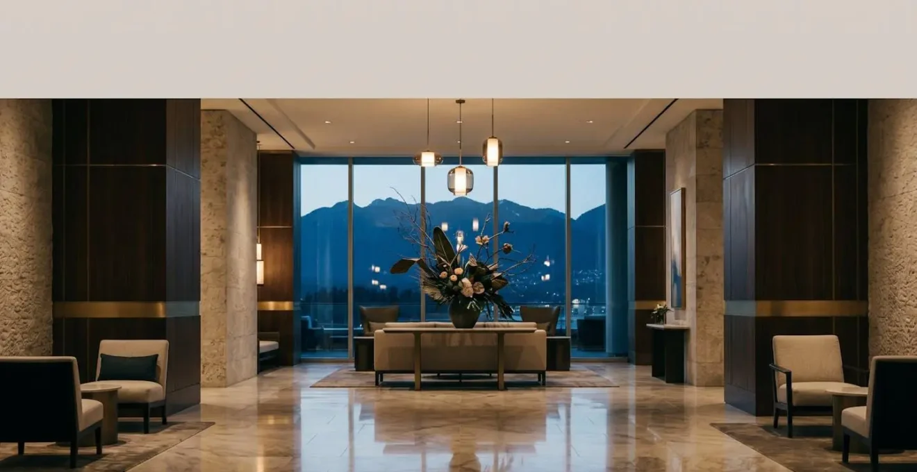 Sophisticated hotel lobby ambiance reflecting Vancouver's luxury hospitality scene
